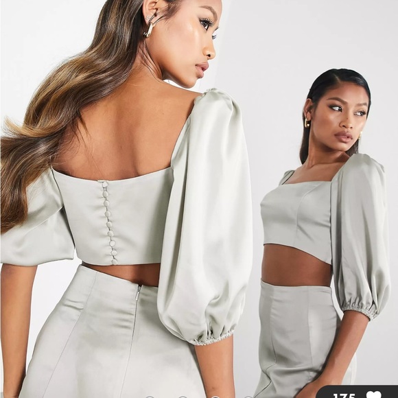 Sage Green Bridesmaid Two-Piece Set - Picture 3 of 10